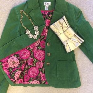 LILLY PULITZER Green Corduroy Blazer